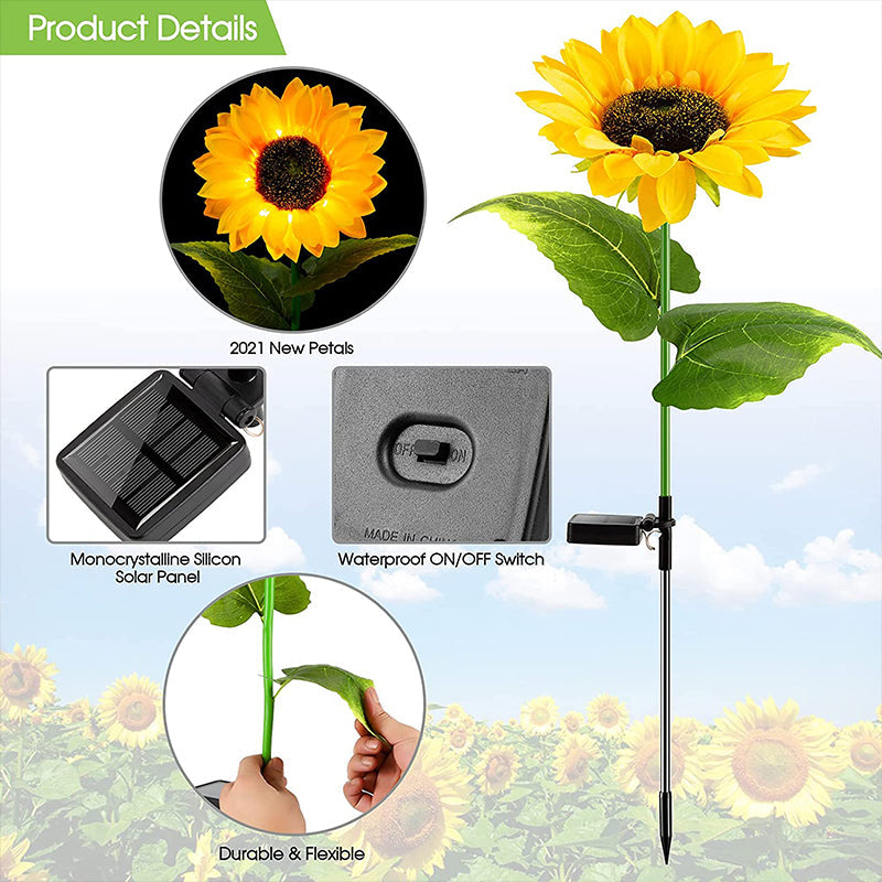 🌻Lámpara de jardín con forma de girasol