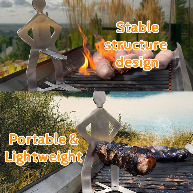 😂Parrilla para salchichas con forma de persona para exterior
