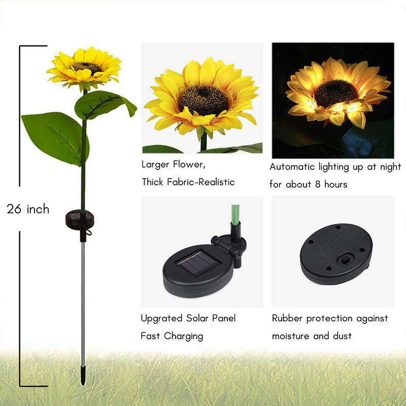 🌻Lámpara de jardín con forma de girasol