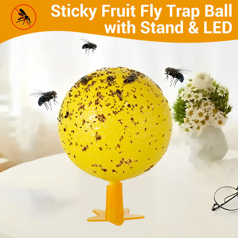 Bola adhesiva para atrapar moscas de la fruta con soporte y LED